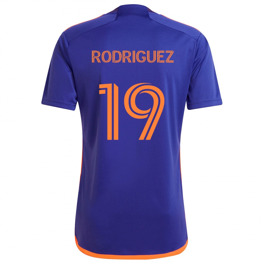 Bambino Maglia Sebastian Rodriguez #19 Viola Arancione Kit Gara Away 2024/25 Maglietta