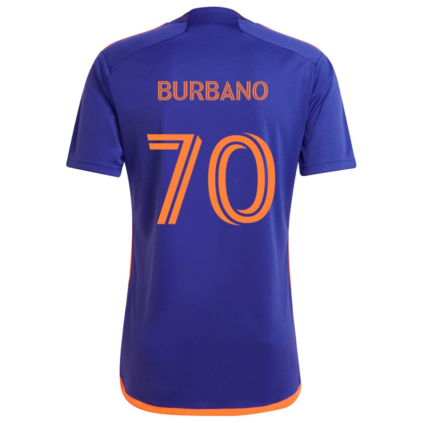 Bambino Maglia Jordy Burbano #70 Viola Arancione Kit Gara Away 2024/25 Maglietta