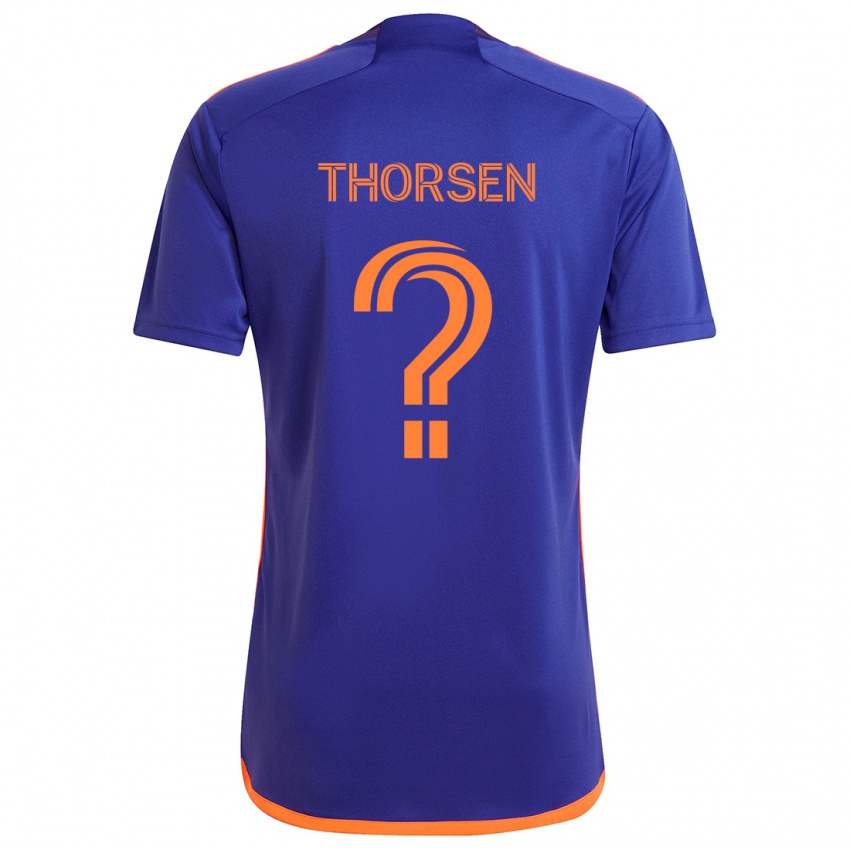 Bambino Maglia Liam Thorsen #0 Viola Arancione Kit Gara Away 2024/25 Maglietta