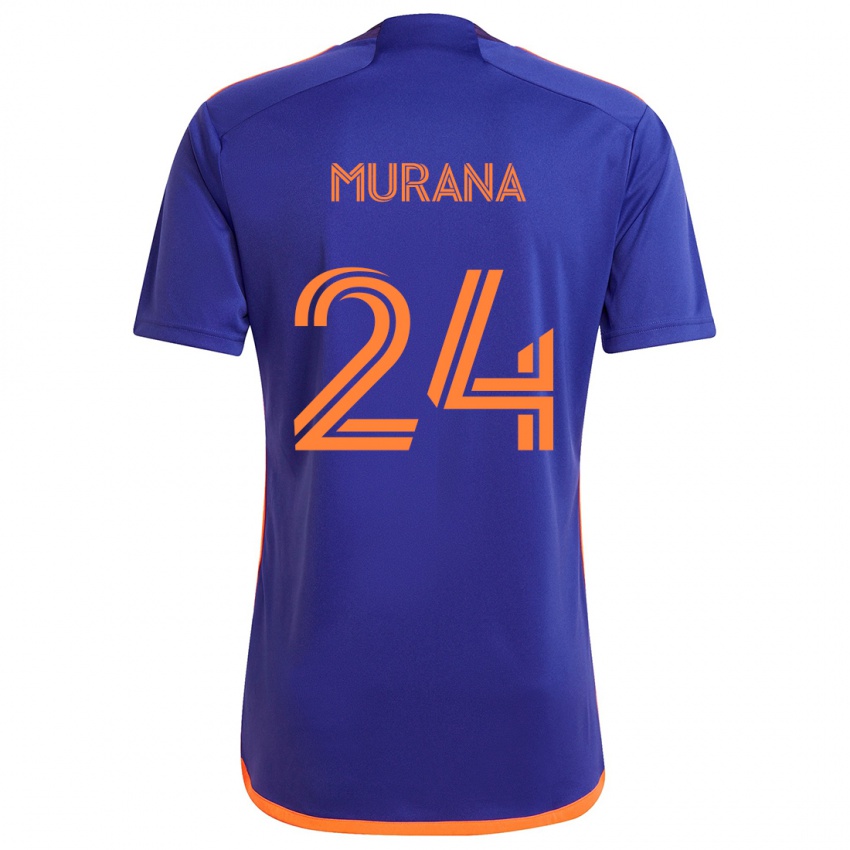 Bambino Maglia Mujeeb Murana #24 Viola Arancione Kit Gara Away 2024/25 Maglietta