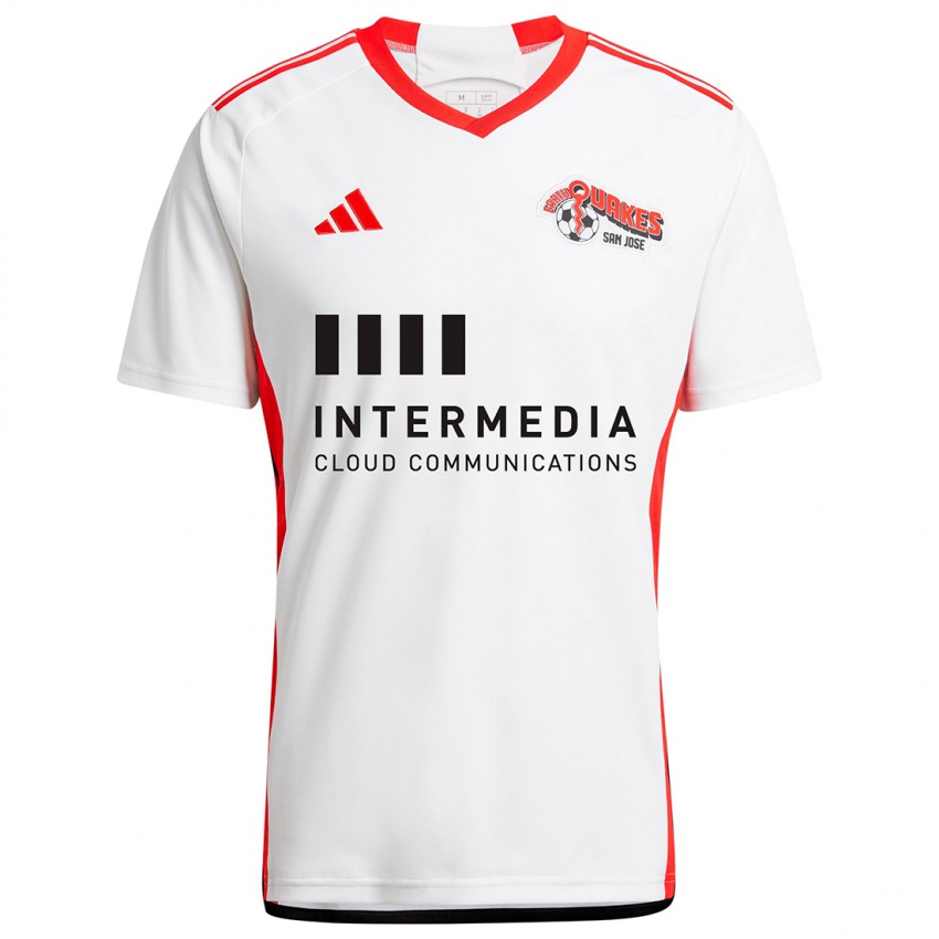 Bambino Maglia Il Tuo Nome #0 Bianco Rosso Kit Gara Away 2024/25 Maglietta