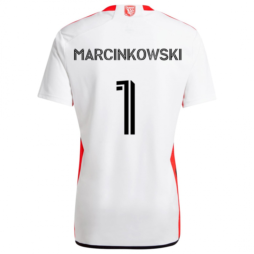 Bambino Maglia Jt Marcinkowski #1 Bianco Rosso Kit Gara Away 2024/25 Maglietta