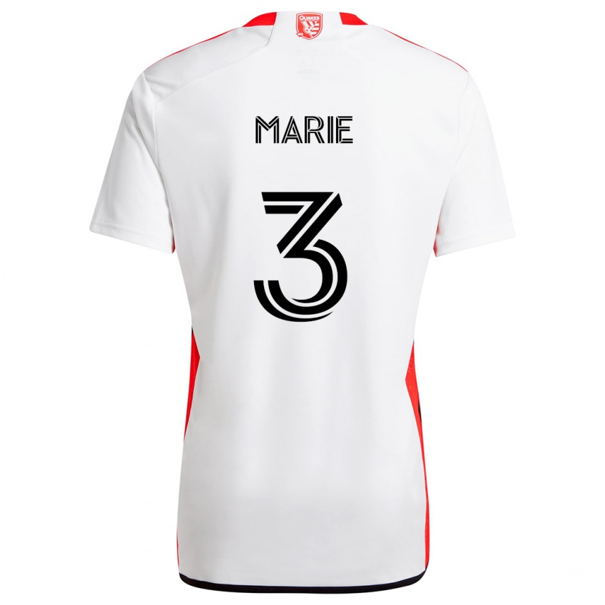 Bambino Maglia Paul Marie #3 Bianco Rosso Kit Gara Away 2024/25 Maglietta