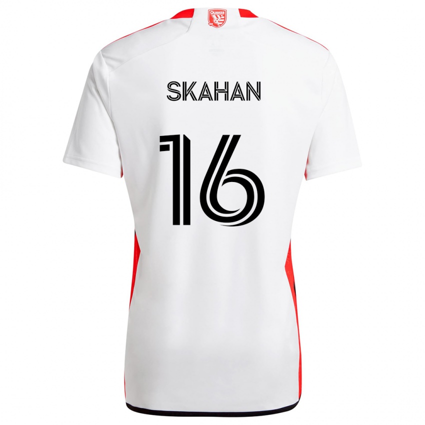 Bambino Maglia Jack Skahan #16 Bianco Rosso Kit Gara Away 2024/25 Maglietta