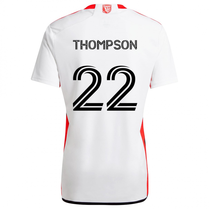 Bambino Maglia Tommy Thompson #22 Bianco Rosso Kit Gara Away 2024/25 Maglietta