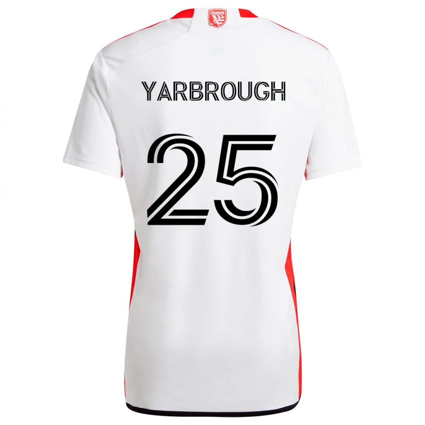 Bambino Maglia William Yarbrough #25 Bianco Rosso Kit Gara Away 2024/25 Maglietta