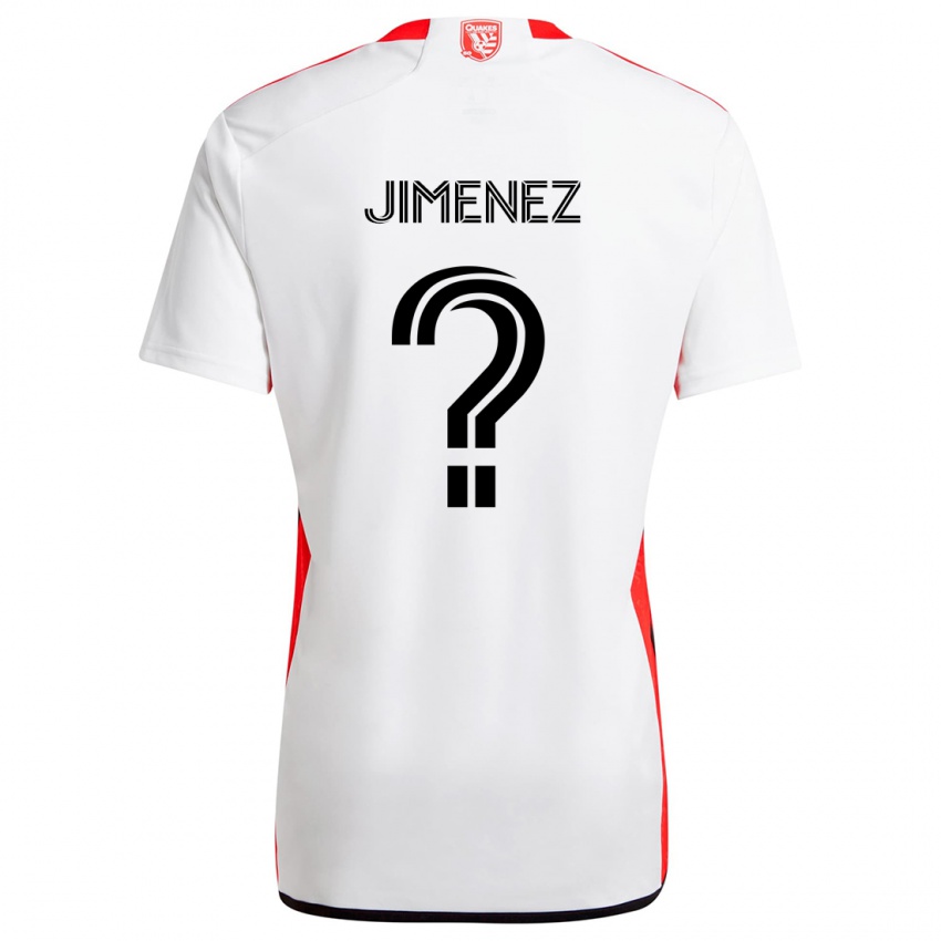 Bambino Maglia Kevin Jimenez #0 Bianco Rosso Kit Gara Away 2024/25 Maglietta