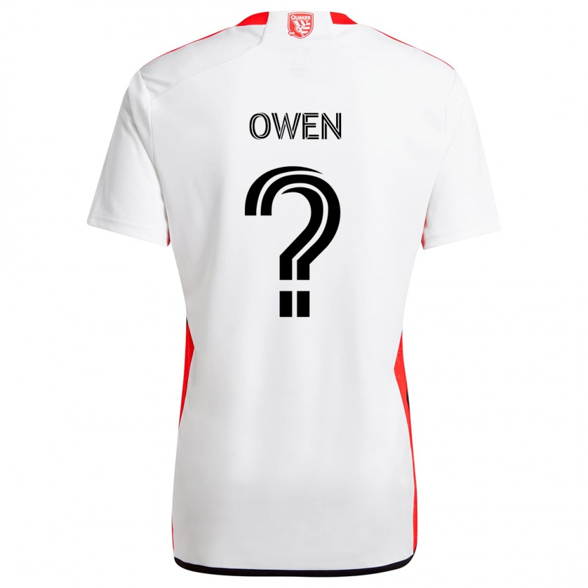 Bambino Maglia Connor Owen #0 Bianco Rosso Kit Gara Away 2024/25 Maglietta