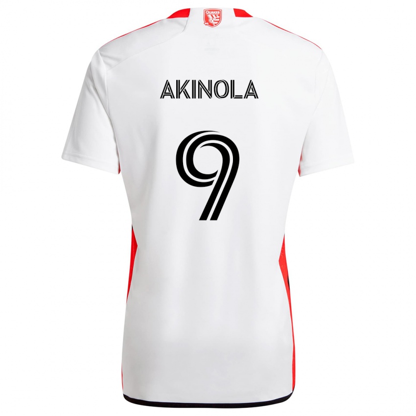 Bambino Maglia Ayo Akinola #9 Bianco Rosso Kit Gara Away 2024/25 Maglietta