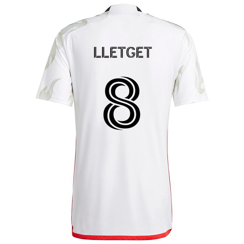 Bambino Maglia Sebastian Lletget #8 Bianco Rosso Nero Kit Gara Away 2024/25 Maglietta