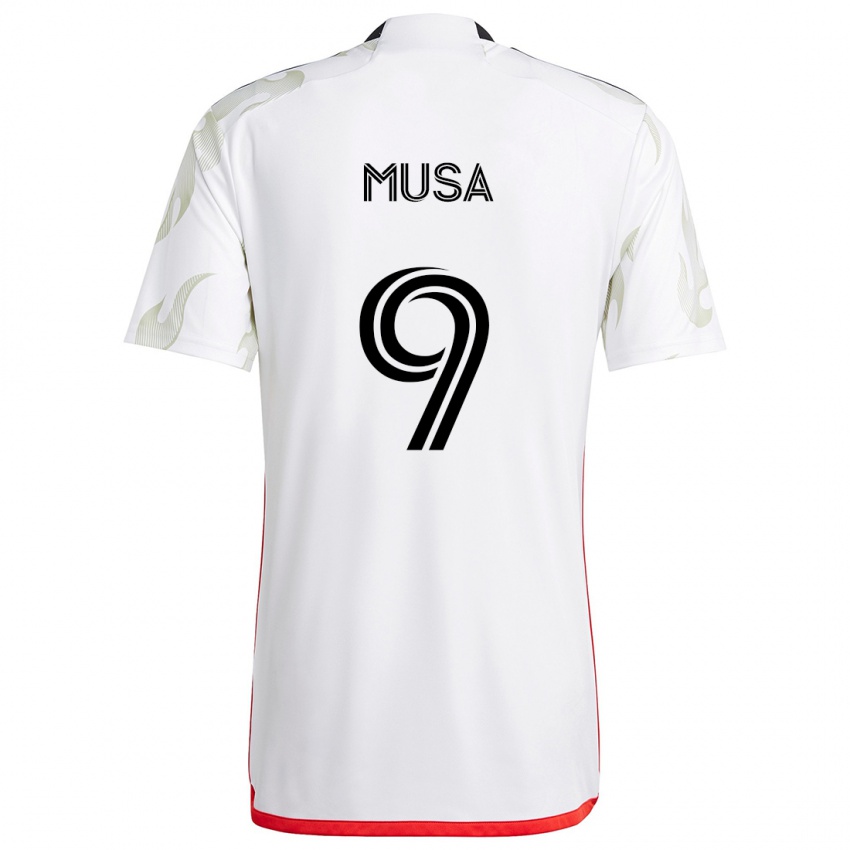 Bambino Maglia Petar Musa #9 Bianco Rosso Nero Kit Gara Away 2024/25 Maglietta