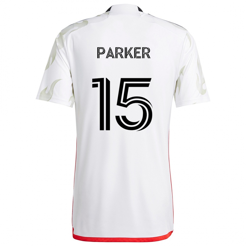 Bambino Maglia Isaiah Parker #15 Bianco Rosso Nero Kit Gara Away 2024/25 Maglietta