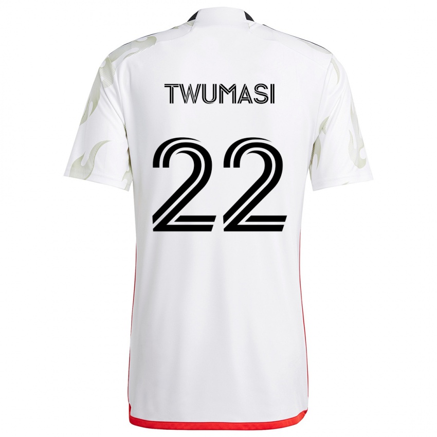 Bambino Maglia Ema Twumasi #22 Bianco Rosso Nero Kit Gara Away 2024/25 Maglietta