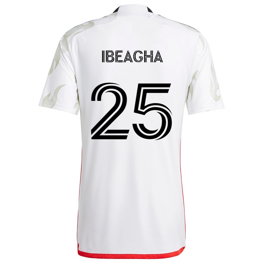 Bambino Maglia Sebastien Ibeagha #25 Bianco Rosso Nero Kit Gara Away 2024/25 Maglietta