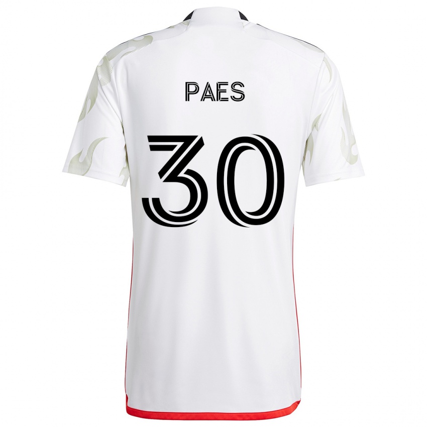 Bambino Maglia Maarten Paes #30 Bianco Rosso Nero Kit Gara Away 2024/25 Maglietta