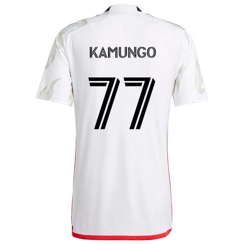 Bambino Maglia Bernard Kamungo #77 Bianco Rosso Nero Kit Gara Away 2024/25 Maglietta