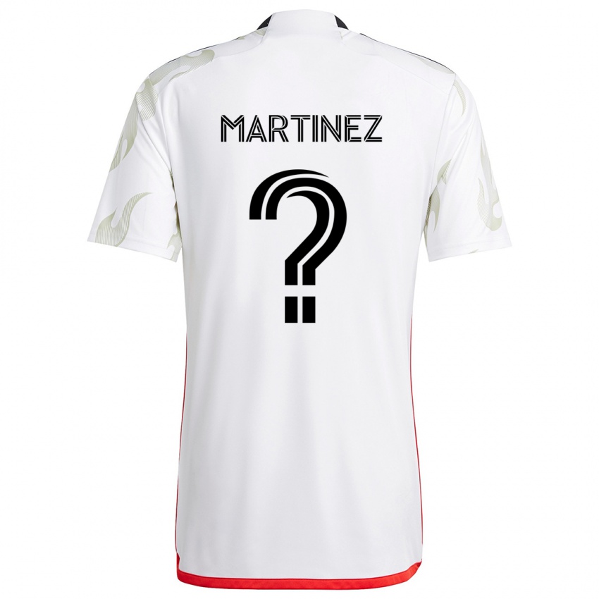 Bambino Maglia Jonathan Martinez #0 Bianco Rosso Nero Kit Gara Away 2024/25 Maglietta