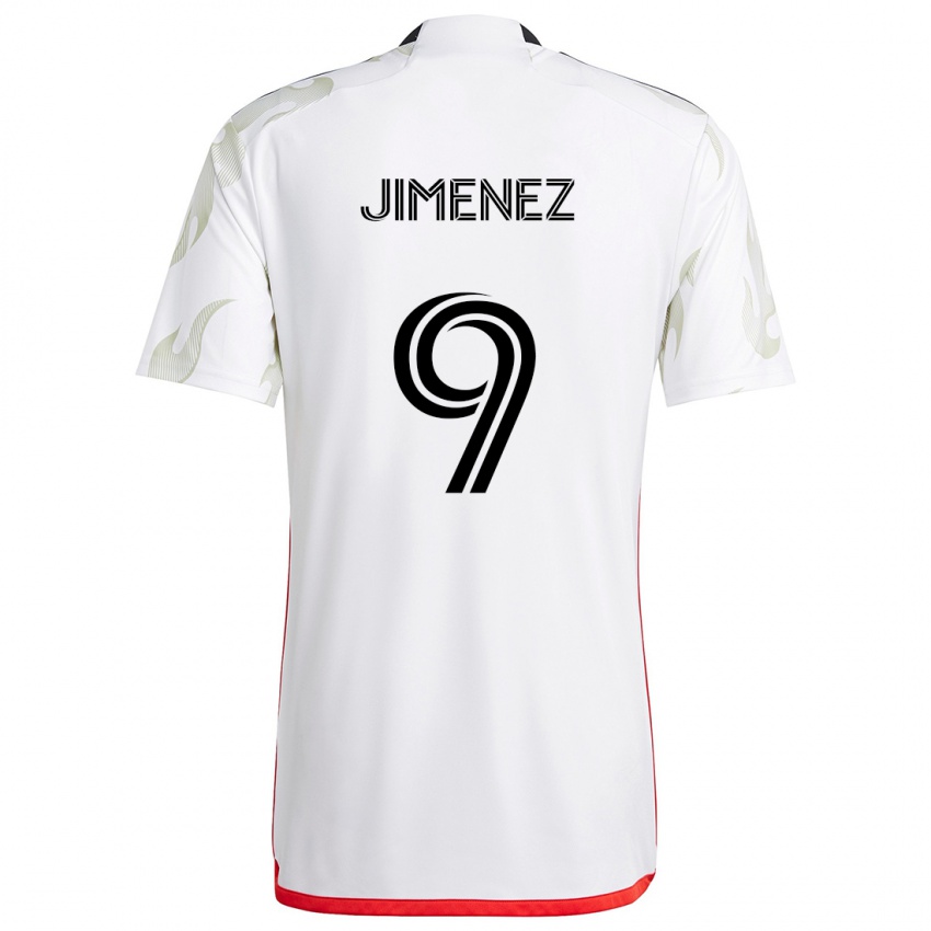 Bambino Maglia Jesús Jiménez #9 Bianco Rosso Nero Kit Gara Away 2024/25 Maglietta