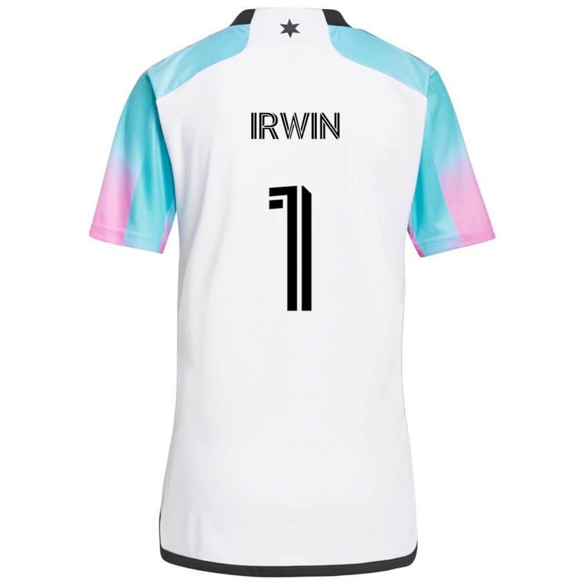 Bambino Maglia Clint Irwin #1 Bianco Blu Nero Kit Gara Away 2024/25 Maglietta