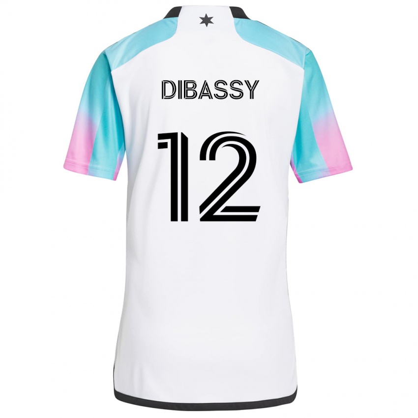 Bambino Maglia Bakaye Dibassy #12 Bianco Blu Nero Kit Gara Away 2024/25 Maglietta