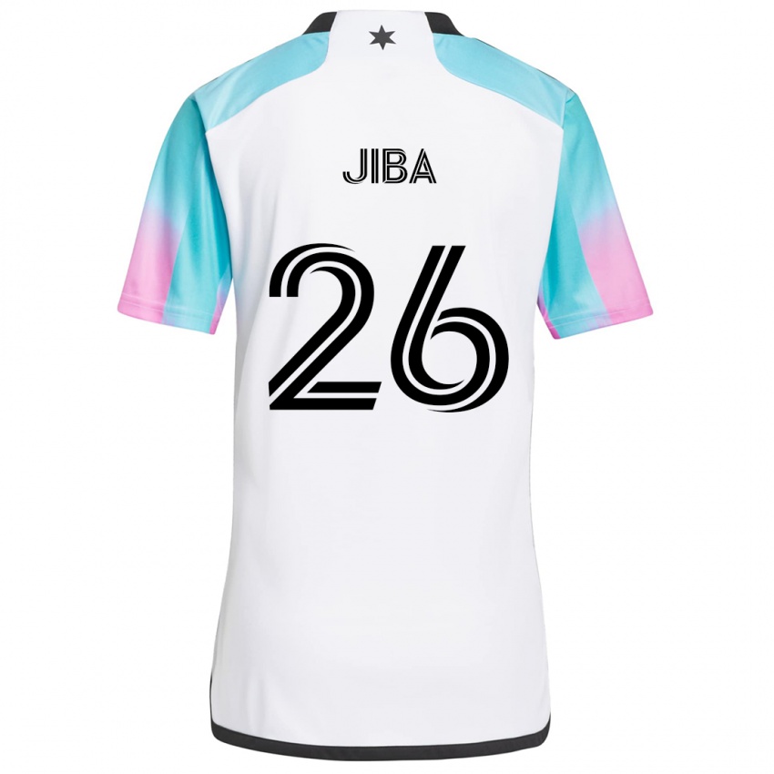 Bambino Maglia Ryen Jiba #26 Bianco Blu Nero Kit Gara Away 2024/25 Maglietta