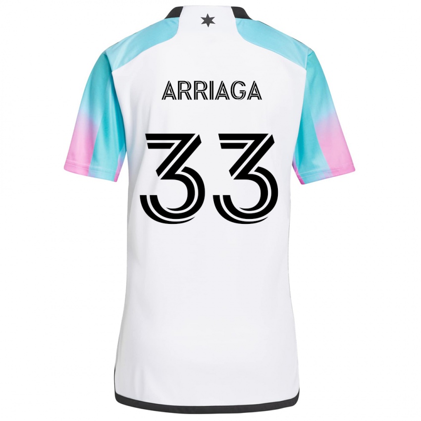 Bambino Maglia Kervin Arriaga #33 Bianco Blu Nero Kit Gara Away 2024/25 Maglietta