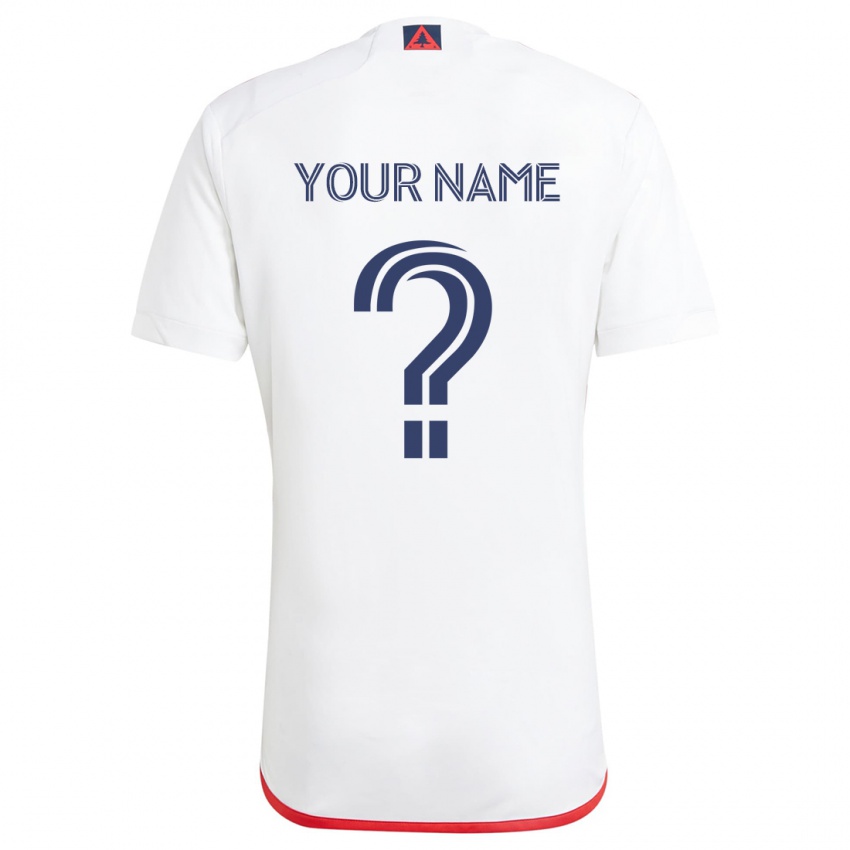 Bambino Maglia Il Tuo Nome #0 Bianco Rosso Kit Gara Away 2024/25 Maglietta