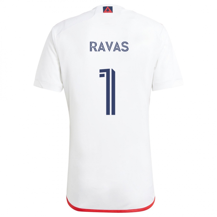 Bambino Maglia Henrich Ravas #1 Bianco Rosso Kit Gara Away 2024/25 Maglietta