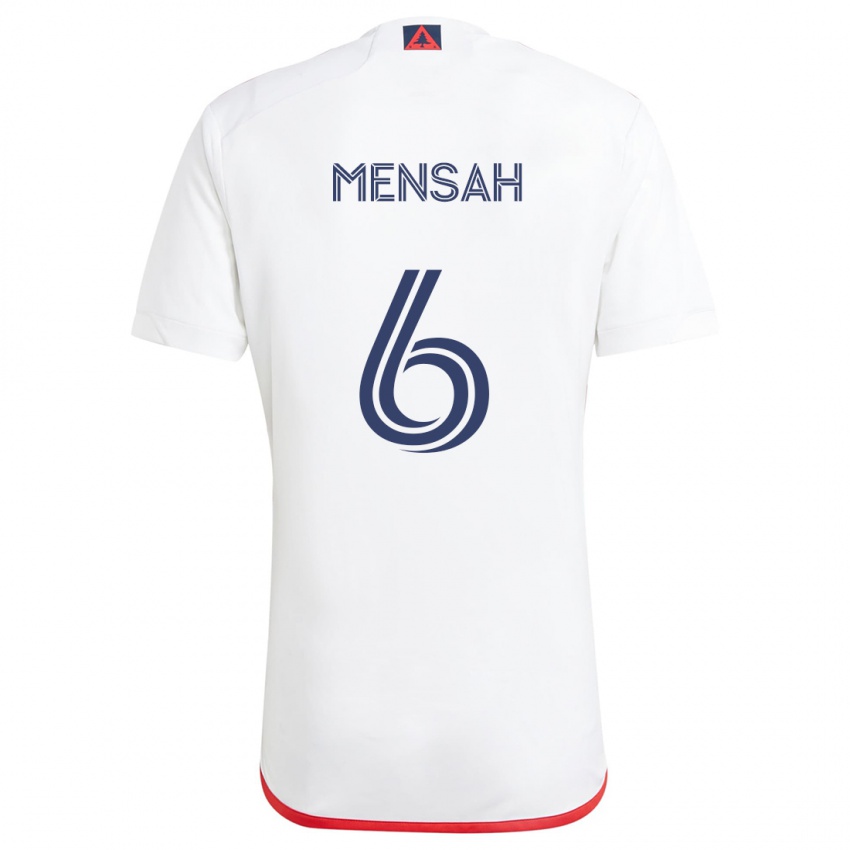 Bambino Maglia Jonathan Mensah #6 Bianco Rosso Kit Gara Away 2024/25 Maglietta