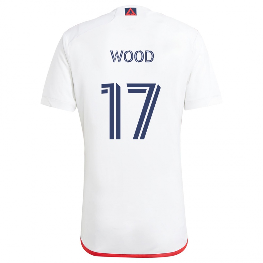 Bambino Maglia Bobby Wood #17 Bianco Rosso Kit Gara Away 2024/25 Maglietta