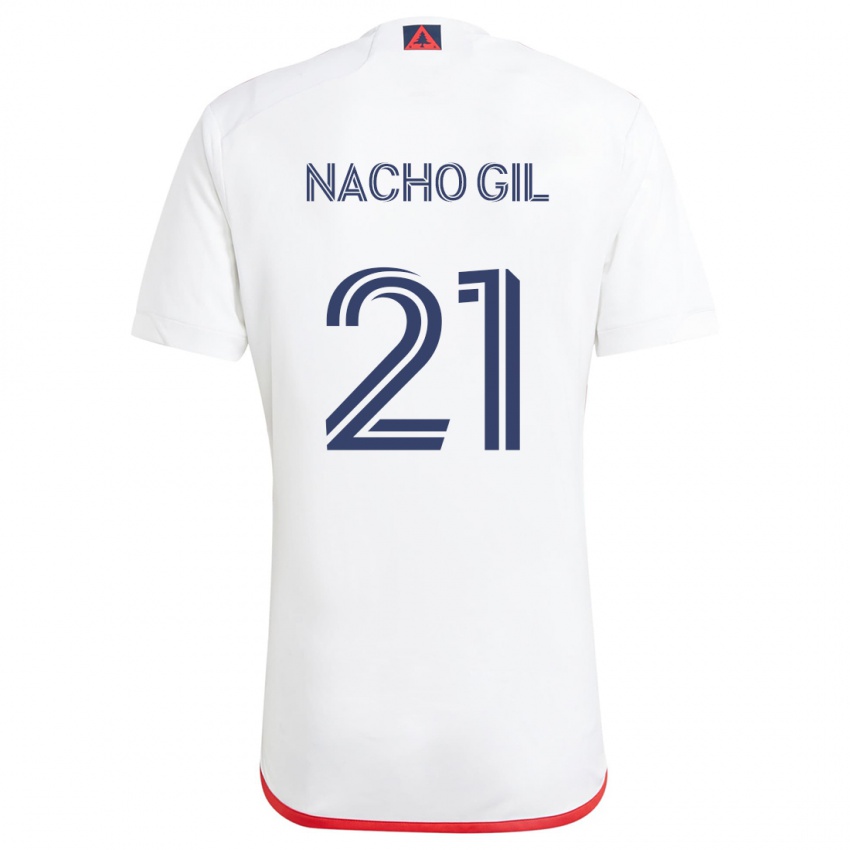 Bambino Maglia Nacho Gil #21 Bianco Rosso Kit Gara Away 2024/25 Maglietta