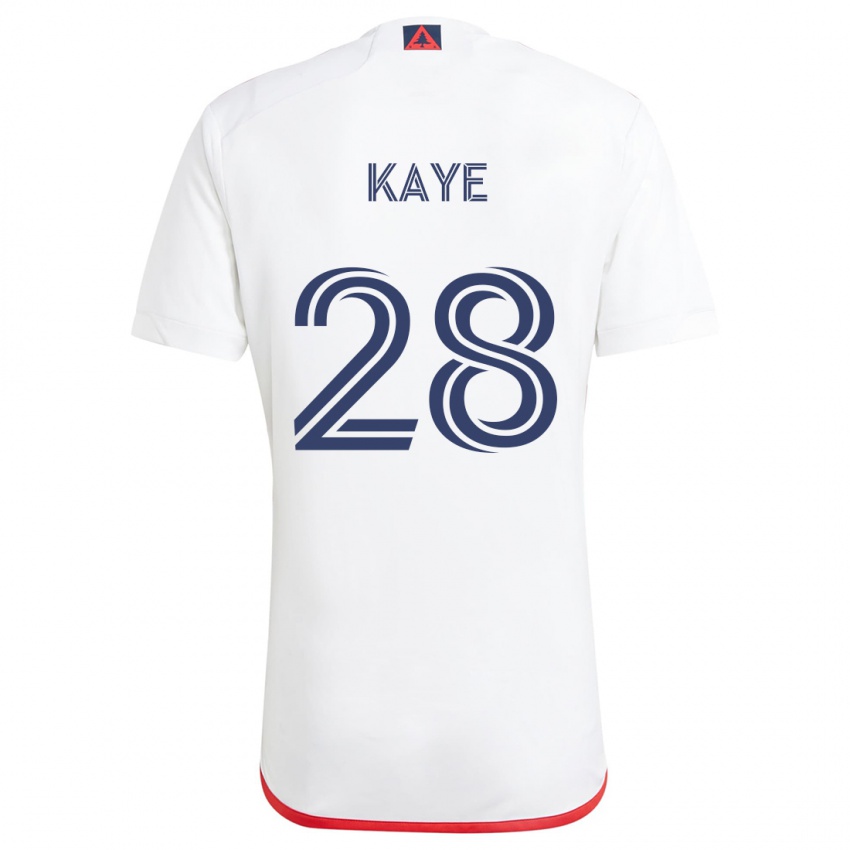 Bambino Maglia Mark-Anthony Kaye #28 Bianco Rosso Kit Gara Away 2024/25 Maglietta