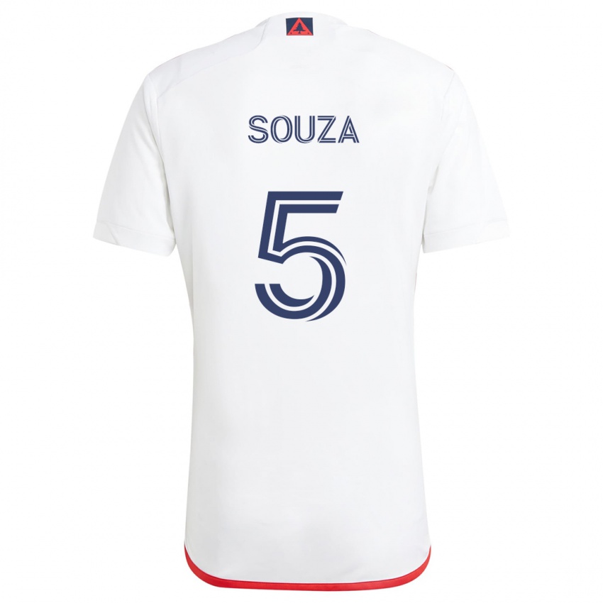 Bambino Maglia Victor Souza #5 Bianco Rosso Kit Gara Away 2024/25 Maglietta