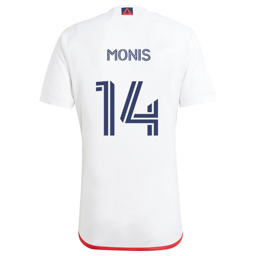 Bambino Maglia Alex Monis #14 Bianco Rosso Kit Gara Away 2024/25 Maglietta