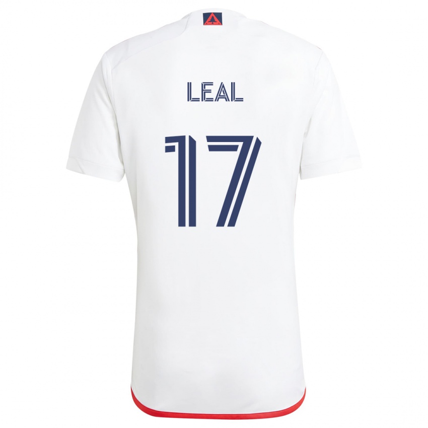 Bambino Maglia Patrick Leal #17 Bianco Rosso Kit Gara Away 2024/25 Maglietta