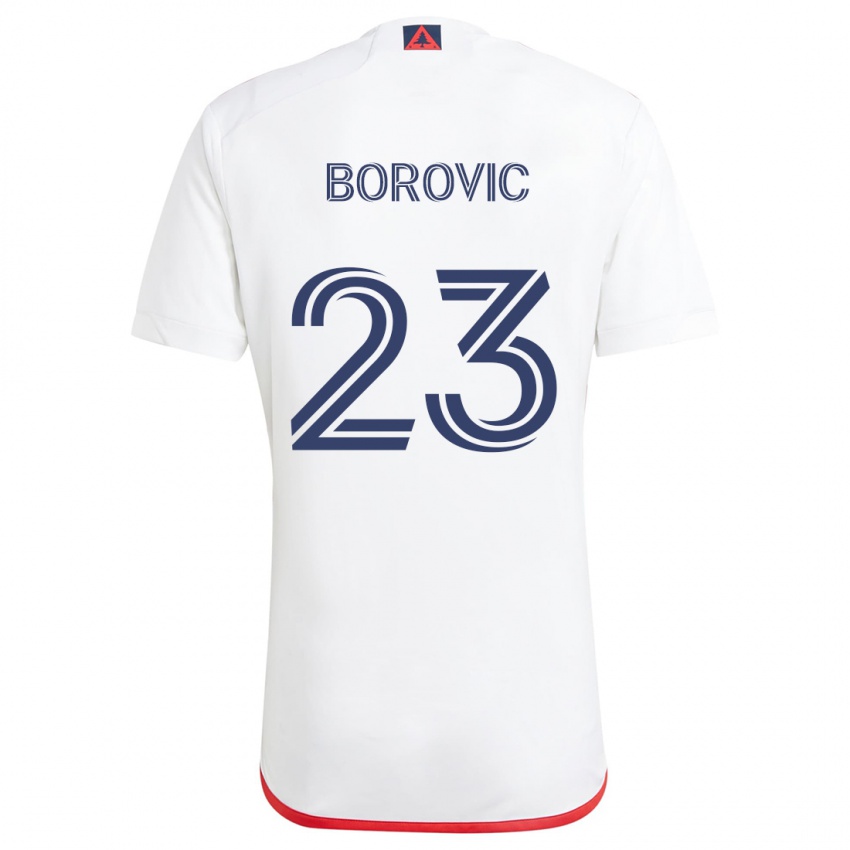 Bambino Maglia Luka Borovic #23 Bianco Rosso Kit Gara Away 2024/25 Maglietta