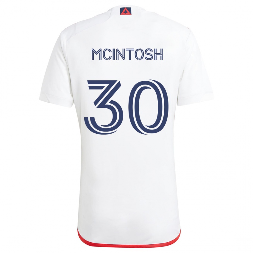 Bambino Maglia Damario Mcintosh #30 Bianco Rosso Kit Gara Away 2024/25 Maglietta