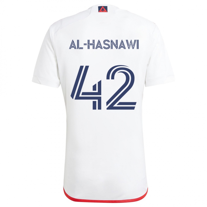 Bambino Maglia Moshtaba Al-Hasnawi #42 Bianco Rosso Kit Gara Away 2024/25 Maglietta