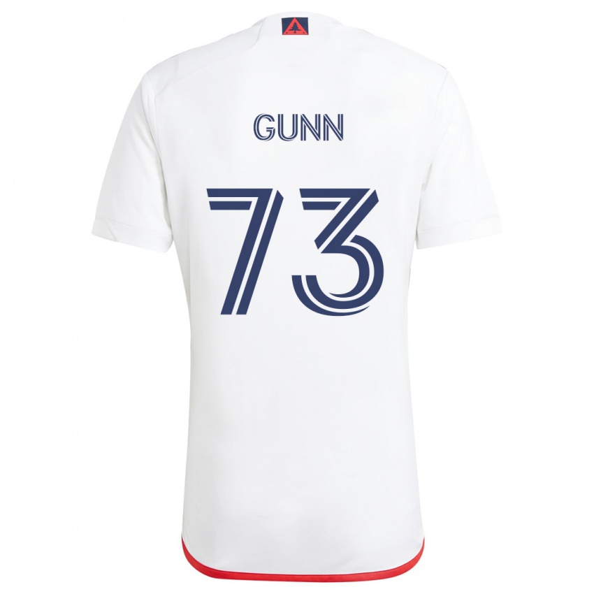 Bambino Maglia Jd Gunn #73 Bianco Rosso Kit Gara Away 2024/25 Maglietta