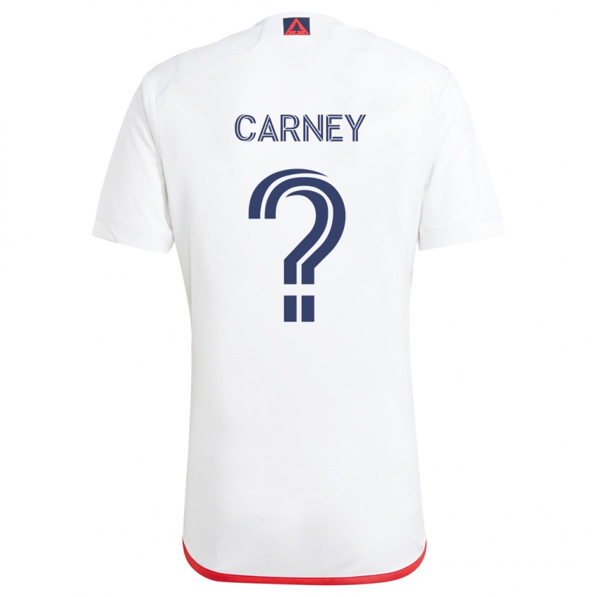 Bambino Maglia Ryan Carney #0 Bianco Rosso Kit Gara Away 2024/25 Maglietta