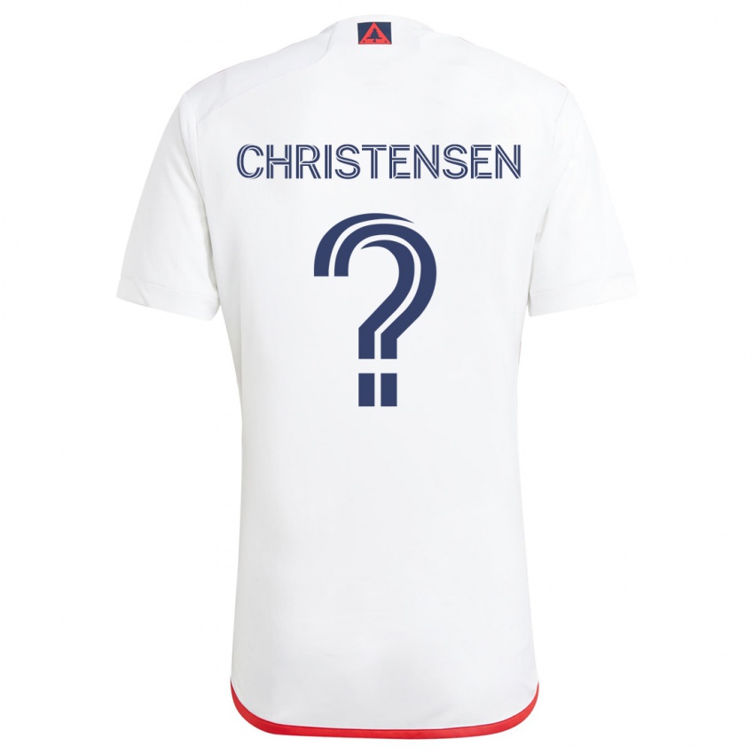 Bambino Maglia Kevin Christensen #0 Bianco Rosso Kit Gara Away 2024/25 Maglietta