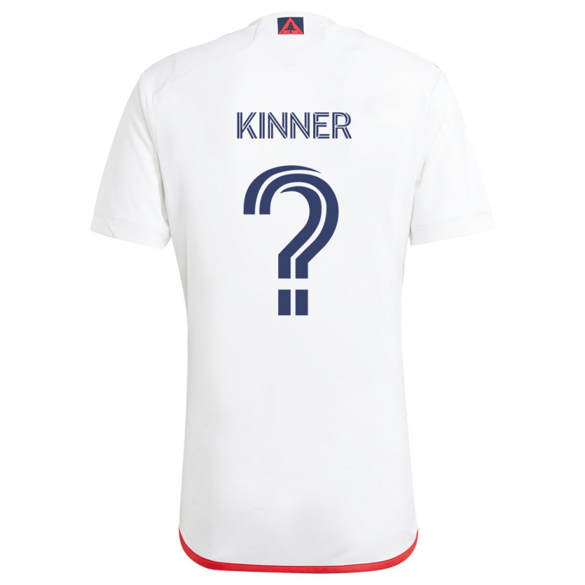 Bambino Maglia Sage Kinner #0 Bianco Rosso Kit Gara Away 2024/25 Maglietta