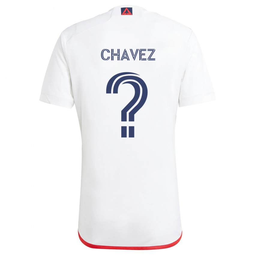 Bambino Maglia Gabriel Chávez #0 Bianco Rosso Kit Gara Away 2024/25 Maglietta