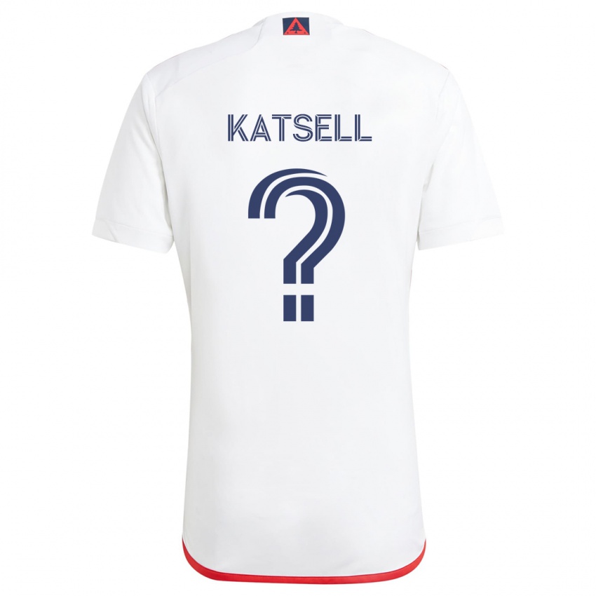 Bambino Maglia Levi Katsell #0 Bianco Rosso Kit Gara Away 2024/25 Maglietta