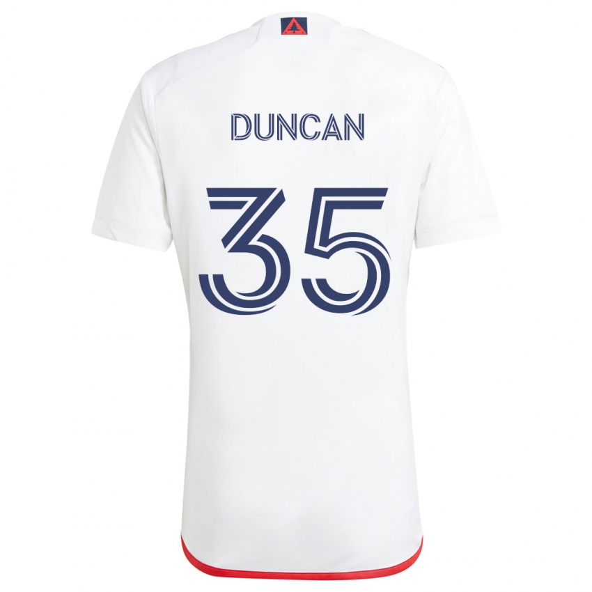 Bambino Maglia Nakye Greenidge-Duncan #35 Bianco Rosso Kit Gara Away 2024/25 Maglietta