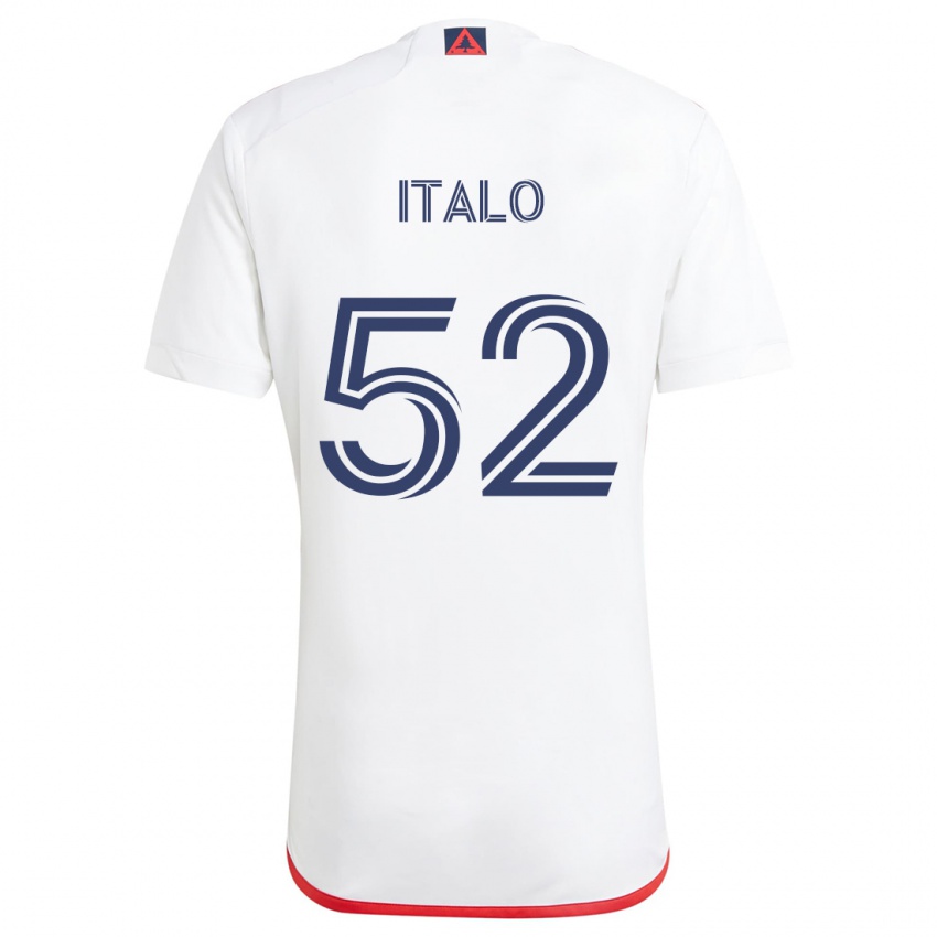 Bambino Maglia Ítalo #52 Bianco Rosso Kit Gara Away 2024/25 Maglietta