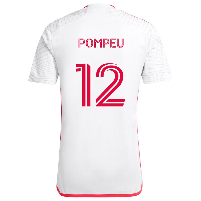 Bambino Maglia Célio Pompeu #12 Bianco Rosso Kit Gara Away 2024/25 Maglietta