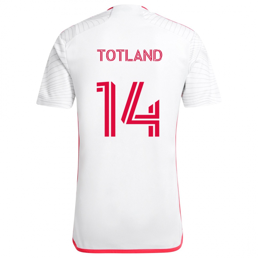 Bambino Maglia Tomas Totland #14 Bianco Rosso Kit Gara Away 2024/25 Maglietta