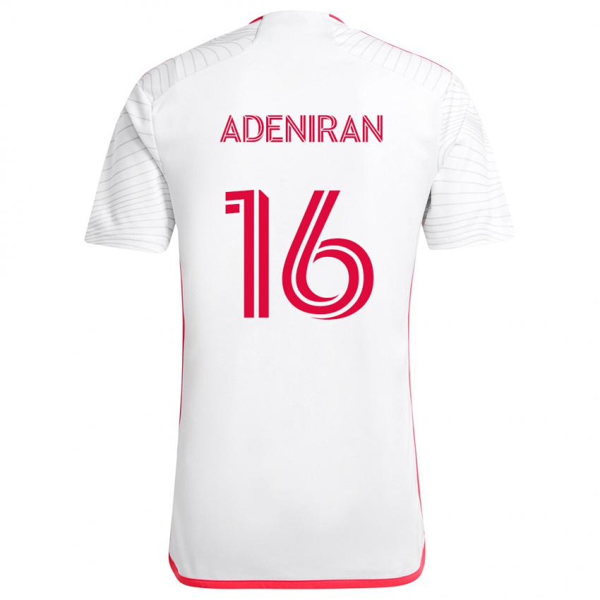 Bambino Maglia Samuel Adeniran #16 Bianco Rosso Kit Gara Away 2024/25 Maglietta