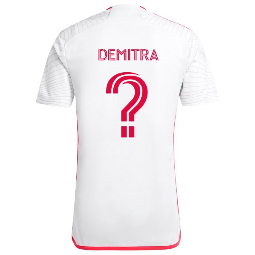 Bambino Maglia Lucas Demitra #0 Bianco Rosso Kit Gara Away 2024/25 Maglietta